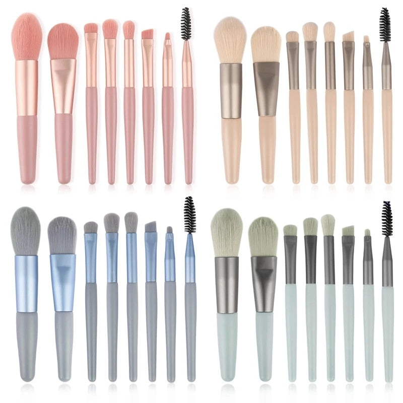 Professional Makeup Brushes Set - 8 Pieces - Megalithix